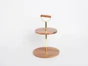 2-Tier Acacia Cake Stand