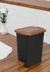 Wood Slim Pedal Bin