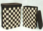 Checker Weave Laundry Hamper Set