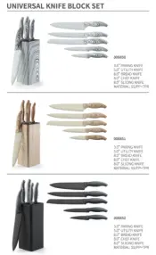 Universal Knife Block Set for Kitchen Cutlery