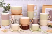 Embossed Matt Color Glaze Ceramic Sets