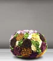Colorful Woolfelt Applique Pouf