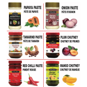 Pastas para cozinhar e chutneys variados