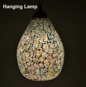Teardrop Cracked Glass Mosaic Pendant Light
