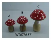 Wooden Mushroom Decor