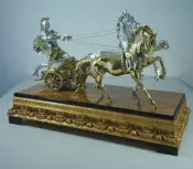 Roman Chariot Resina Prata Lembrança Decorativa