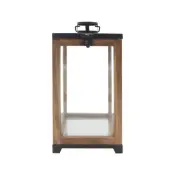 Wooden Lantern with Flameless Candle
