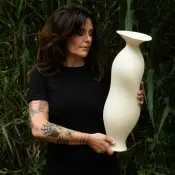 Resonance Ivory Beige Ceramic Piece