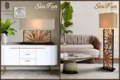 Sea Fan kolleksiyasi tabiiy stol va pol lampalari