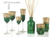 Kollektion Malachitverziertes Glasgeschirr