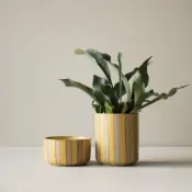 DBKD LINE STRIPE YELLOW Outdoor Pot