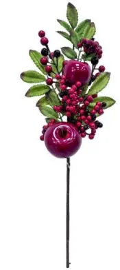 Artificial Christmas Apple Berry Branch Decorations
