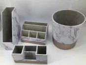 Marble PU Rose Gold Workspace Accessories