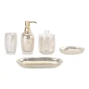 Mercury Color Glass Bathroom Accessories Set