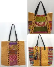 Recycled Kantha and Cotton Khadi Bags