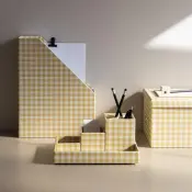 Padrão de Papel Laminado com Estampa de Xadrez Amarelo