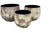Rustikaler Eisen-Übertopf im Patina-Finish