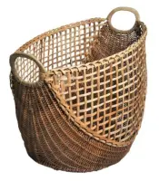 ตะกร้าหวายสานแบบตาถี่ (Open-Weave) จากหวาย