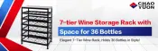 Estante de vino de 7 niveles para 36 botellas