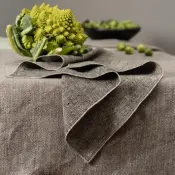 Audra - Heavy Linen in A Herringbone Weave with A Delicate Overlocking