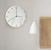 Aluminium Wall Clock with Thermometer Hygrometer 1