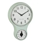RETRO Kitchen Wall Clock with Timer