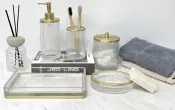 92 Percent glass and 8 Percent matel OF Bathroom Accessories