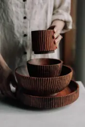 Handcarved Modular Wooden Bowl Set