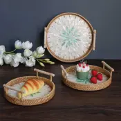 Rattan and Lacquer Tray