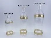 Clear Acrylic Storage Bottle Set with Gold Band