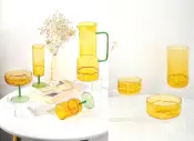 Borosilicate Drinking Glass with Colored Lines