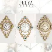 Brass Clocks with Capodimonte Flower