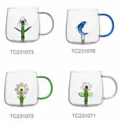 Glass Mug with Flower Inside