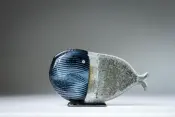 BLUE WHALE Art Glass Sculpture