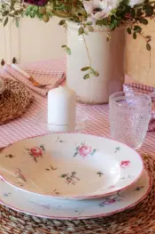 Collezione di stoviglie in stile shabby