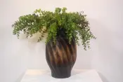Textured Teak Wooden Vase