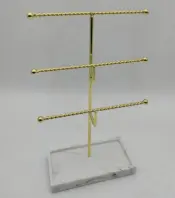 White Resin Marble 3 T - Bar Holder