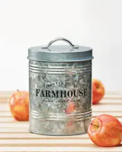 Farmhouse Galvanized Metal Canister