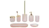 Vertical-Stripe Glass Bath Accessories