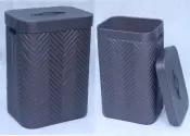 Quilted Faux Leather Laundry Hamper Set
