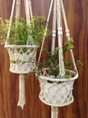 Produk Makrame Jute dan Kapas Buatan Tangan