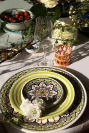 Azis Green Hand-Painted Dinnerware Design