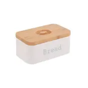 Carbon Steel Bread Box with Bamboo Lid