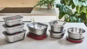 Microwave-Safe Stainless Steel Meal-Prep Containers