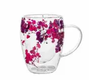 Double Wall Glass with Dry Flower