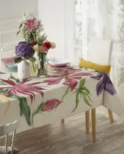 Fiori Atenas Stain-Repellent Cotton Tablecloth