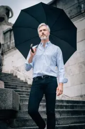 Solid Mens Cane Umbrella