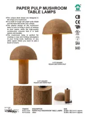 Paper Pulp Mushroom Table Lamps