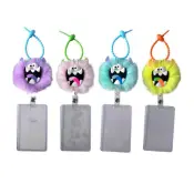 Plush Monster Badge Reel Keychain