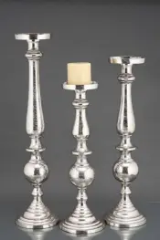 Aluminum Rough Nickel Pillar Candle Holder